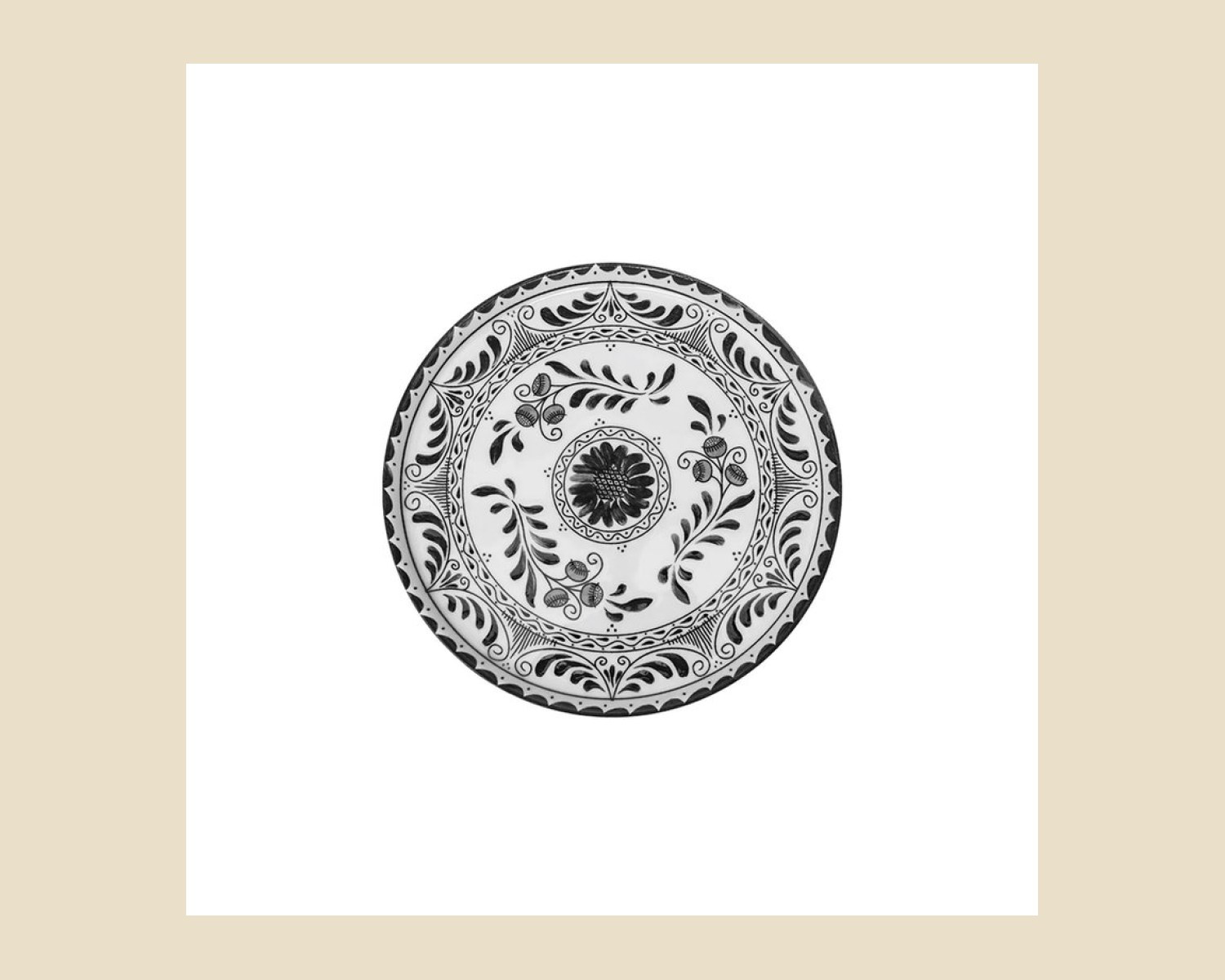 Plato Trinche Plana 15 cm Negro | Talavera 2.0 — Platos artesanal de Tonalá, Jalisco