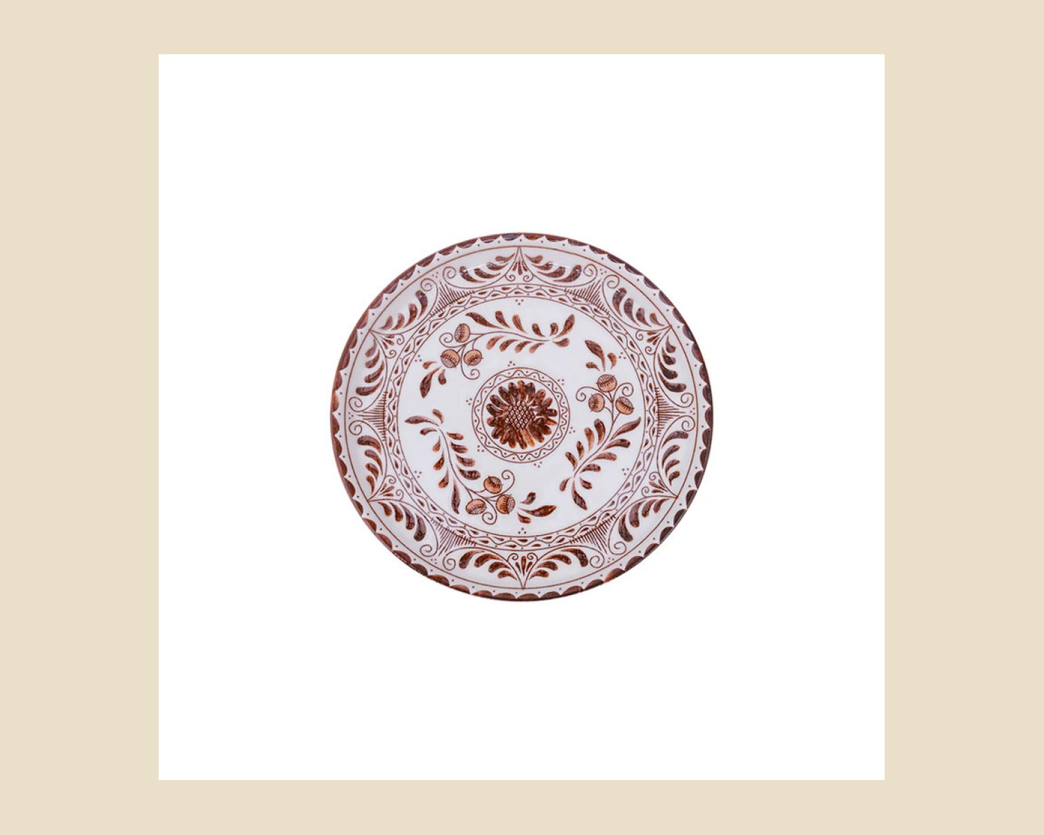 Plato Trinche Plana 15 cm Café | Talavera 2.0