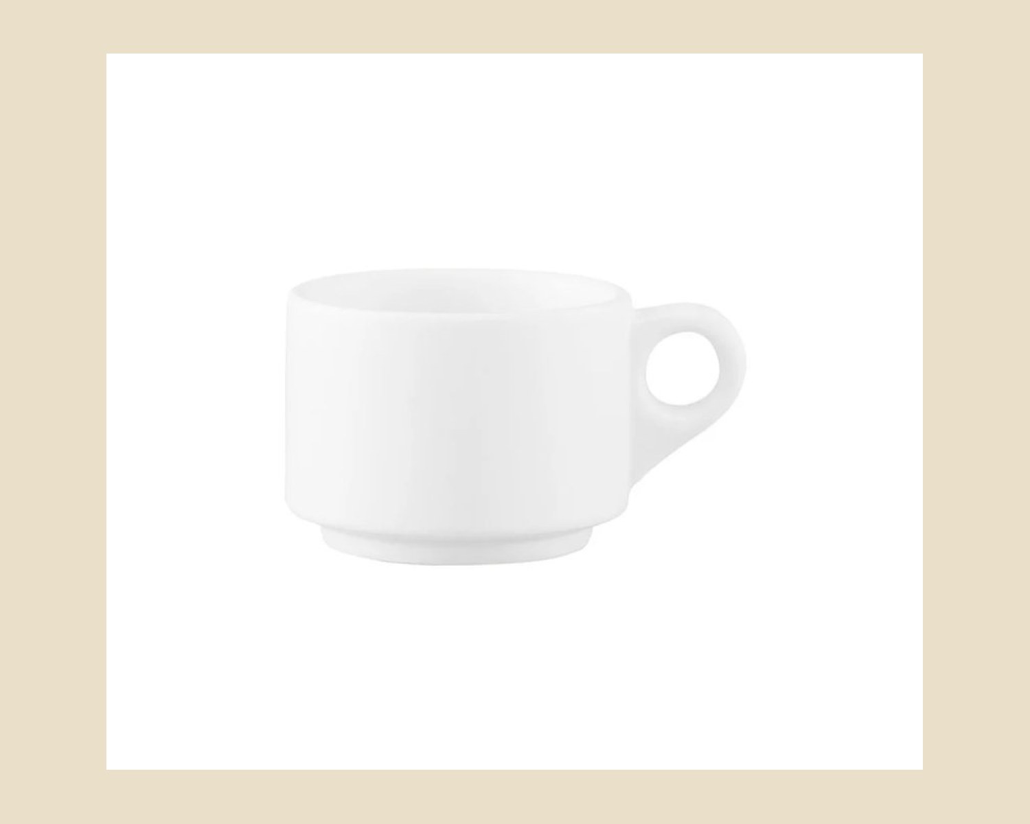 Caja de 24 piezas Taza Café Pullman Embrocable Blanco Polar de 200 cc | Anfora — Platos artesanal de Tonalá, Jalisco