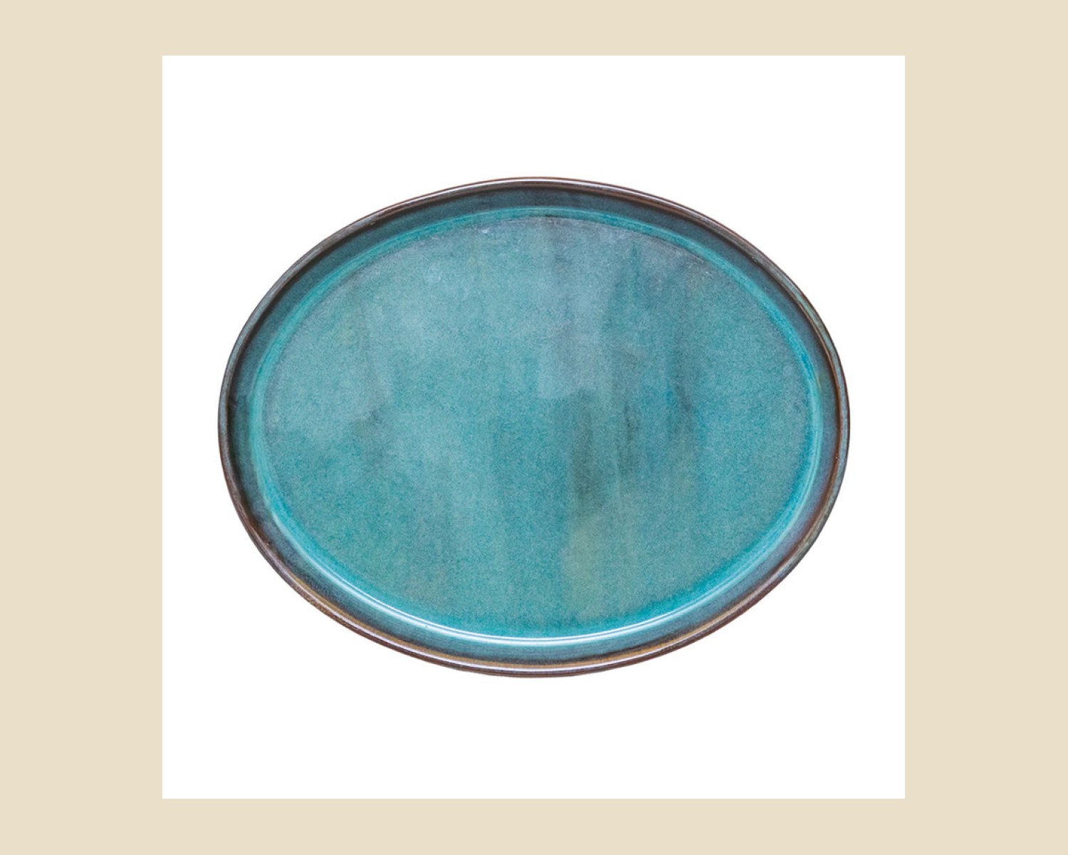 Platón Oval 34 cm | Plana Caribe — Platos artesanal de Tonalá, Jalisco