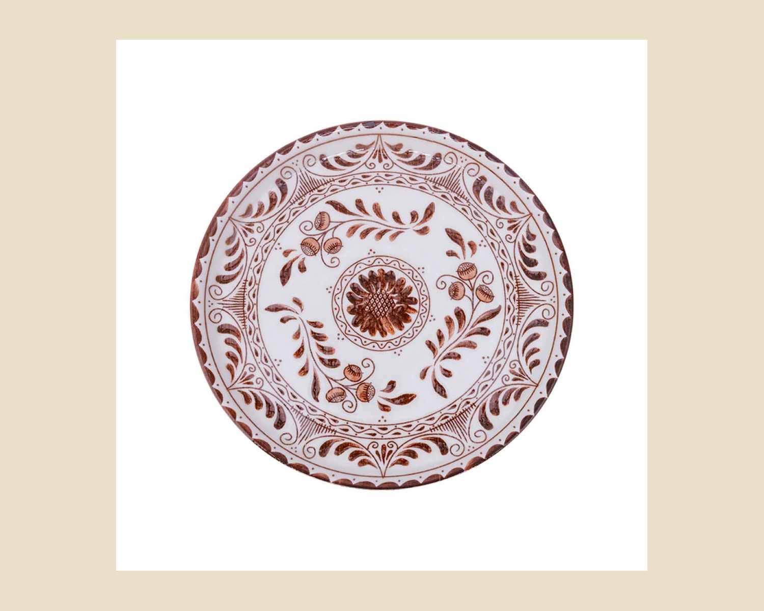 Plato Trinche Plana 23 cm Willow Green| Talavera 2.0 — Platos artesanal de Tonalá, Jalisco