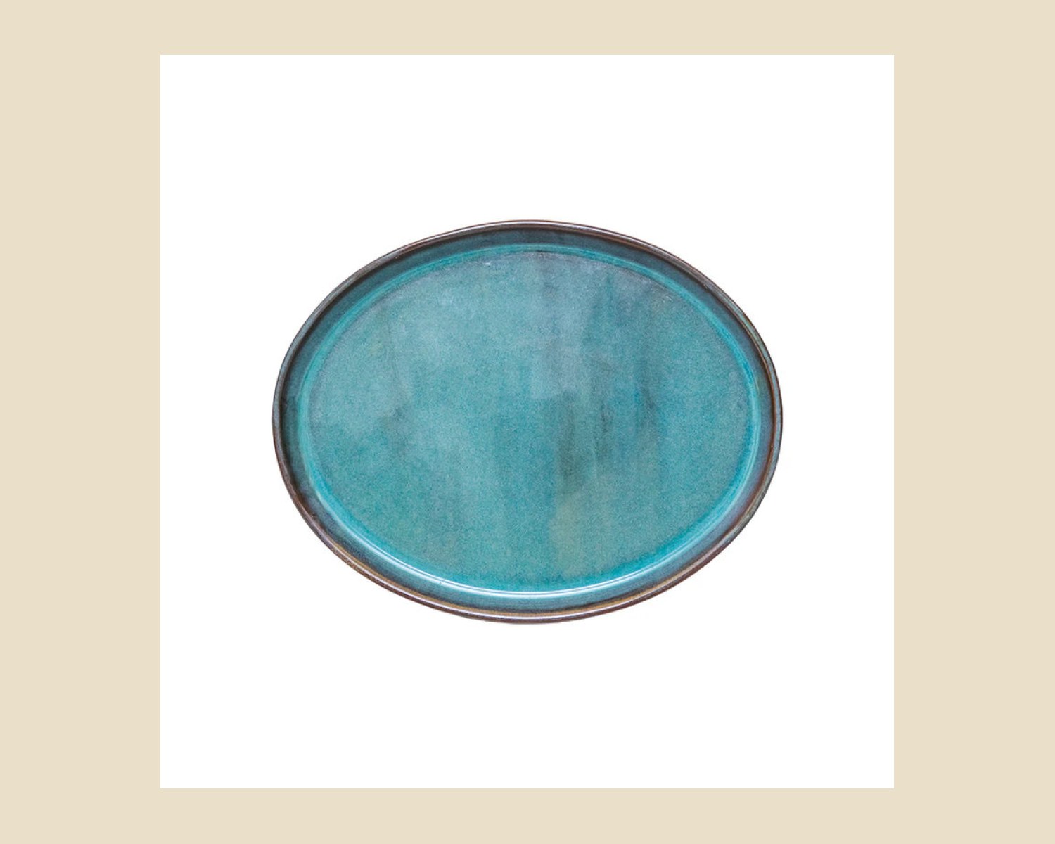 Platón Oval 29 cm | Plana Caribe — Platos artesanal de Tonalá, Jalisco