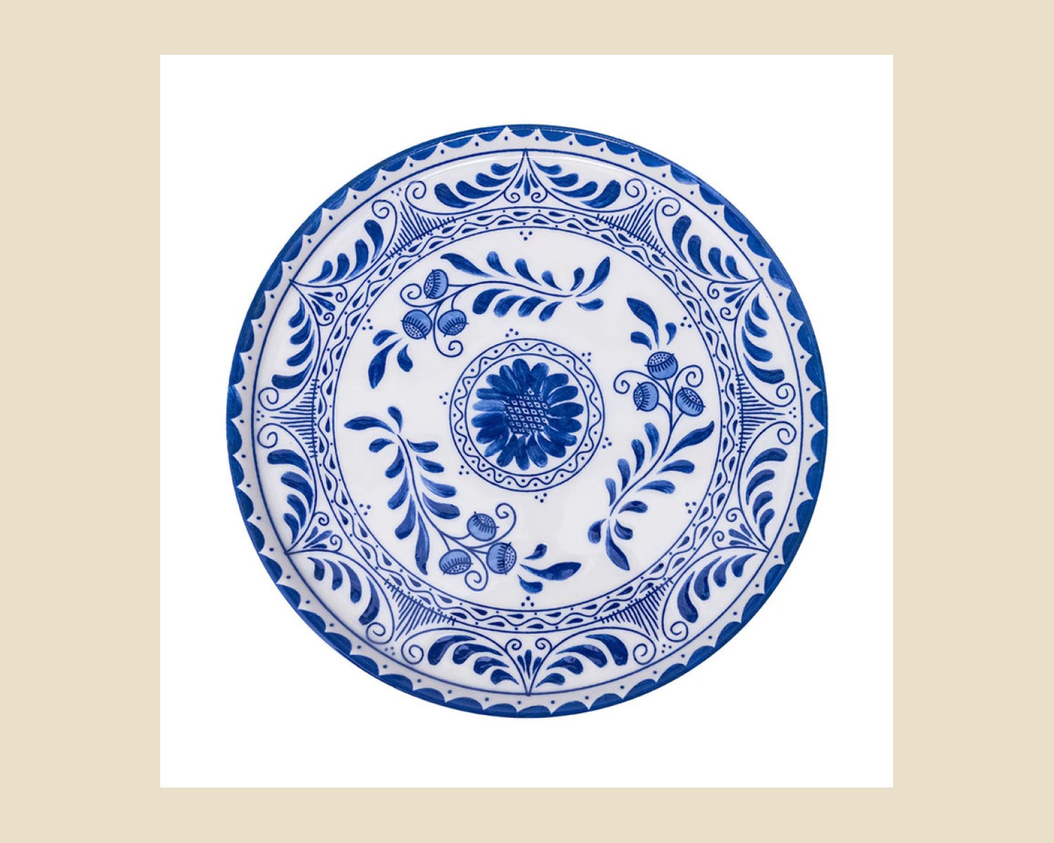 Plato Trinche Plana 27 cm Azul Cobalto | Talavera 2.0