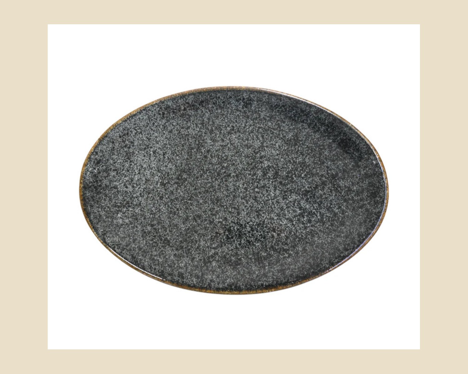 Platón Oval 34 OTB de 34 cm Negro | Cabo — Platos artesanal de Tonalá, Jalisco
