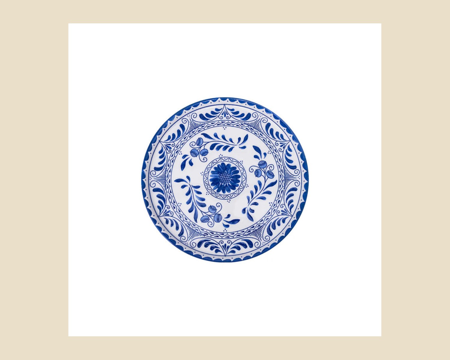 Plato Trinche Plana 15 cm Azul Cobalto | Talavera 2.0 — Platos artesanal de Tonalá, Jalisco