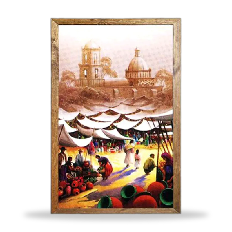 Pueblo Mexicano 010 — Cuadros artesanal de Tonalá, Jalisco