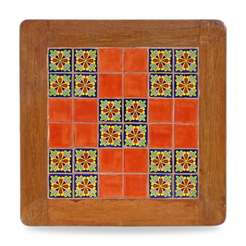 Azulejo 003 — Mesa con Azulejo artesanal de Tonalá, Jalisco