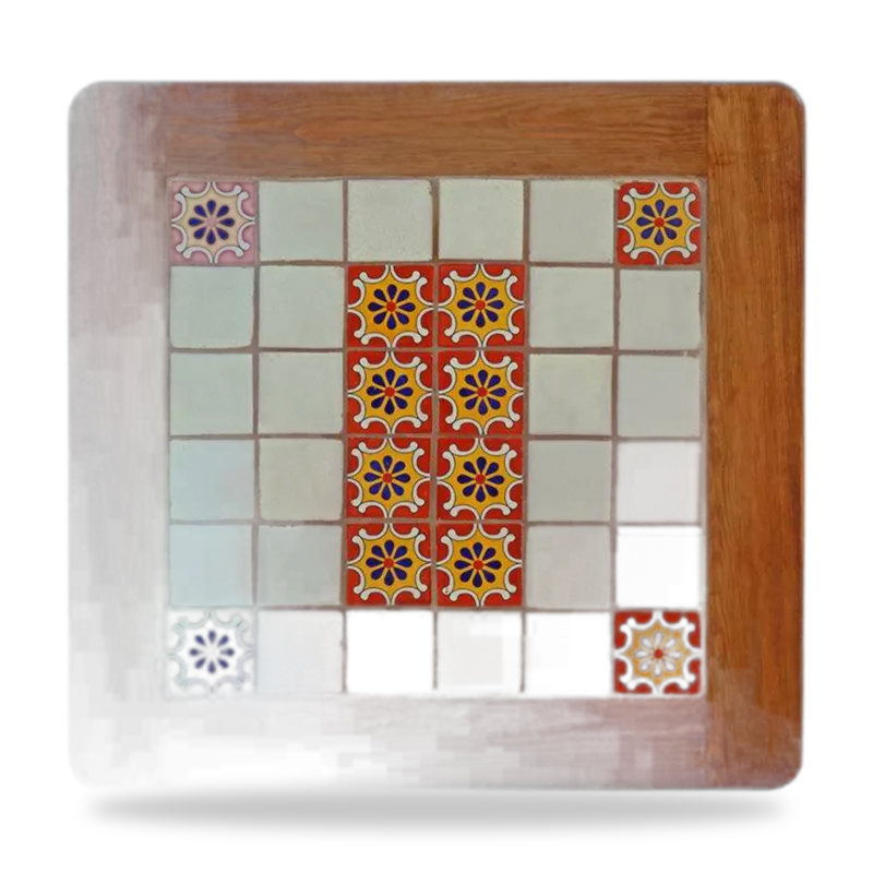 Azulejo 004 — Mesa con Azulejo artesanal de Tonalá, Jalisco