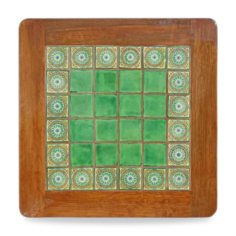 Azulejo 005 — Mesa con Azulejo artesanal de Tonalá, Jalisco