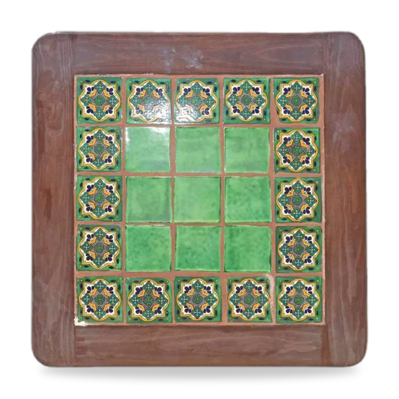 Azulejo 008 — Mesa con Azulejo artesanal de Tonalá, Jalisco