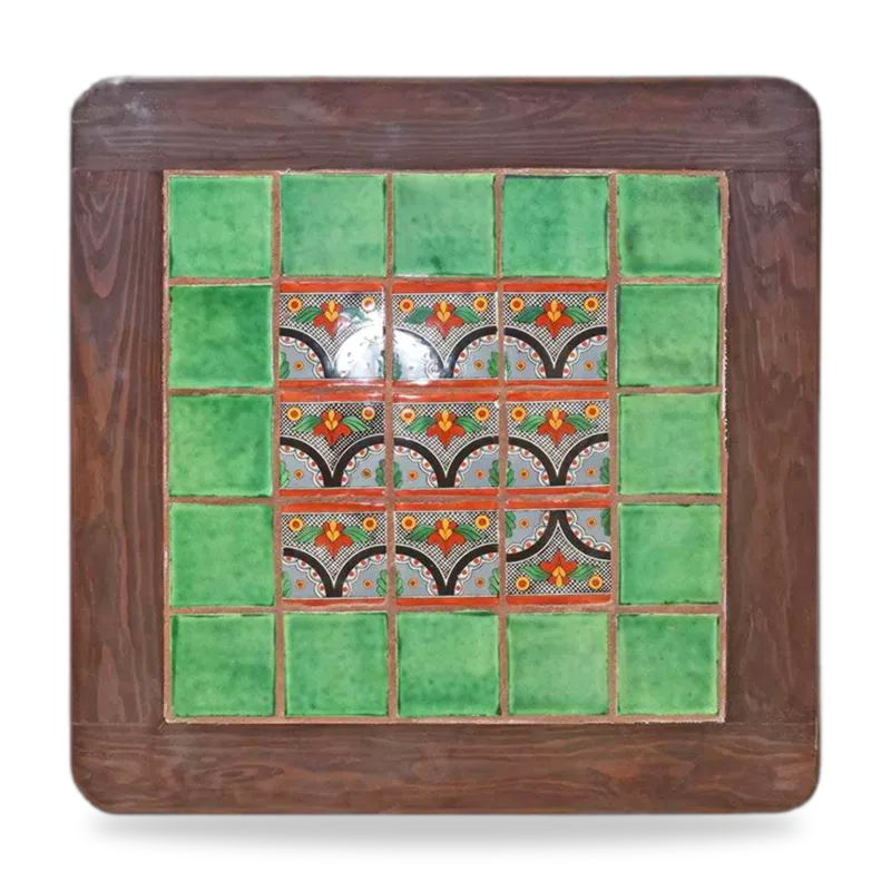 Azulejo 009 — Mesa con Azulejo artesanal de Tonalá, Jalisco