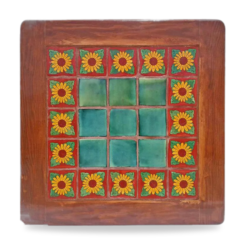 Azulejo 030 — Mesa con Azulejo artesanal de Tonalá, Jalisco