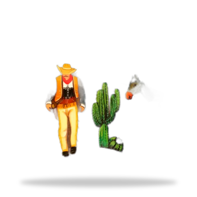 Vaquero en el Desierto — Rustica Pintada artesanal de Tonalá, Jalisco